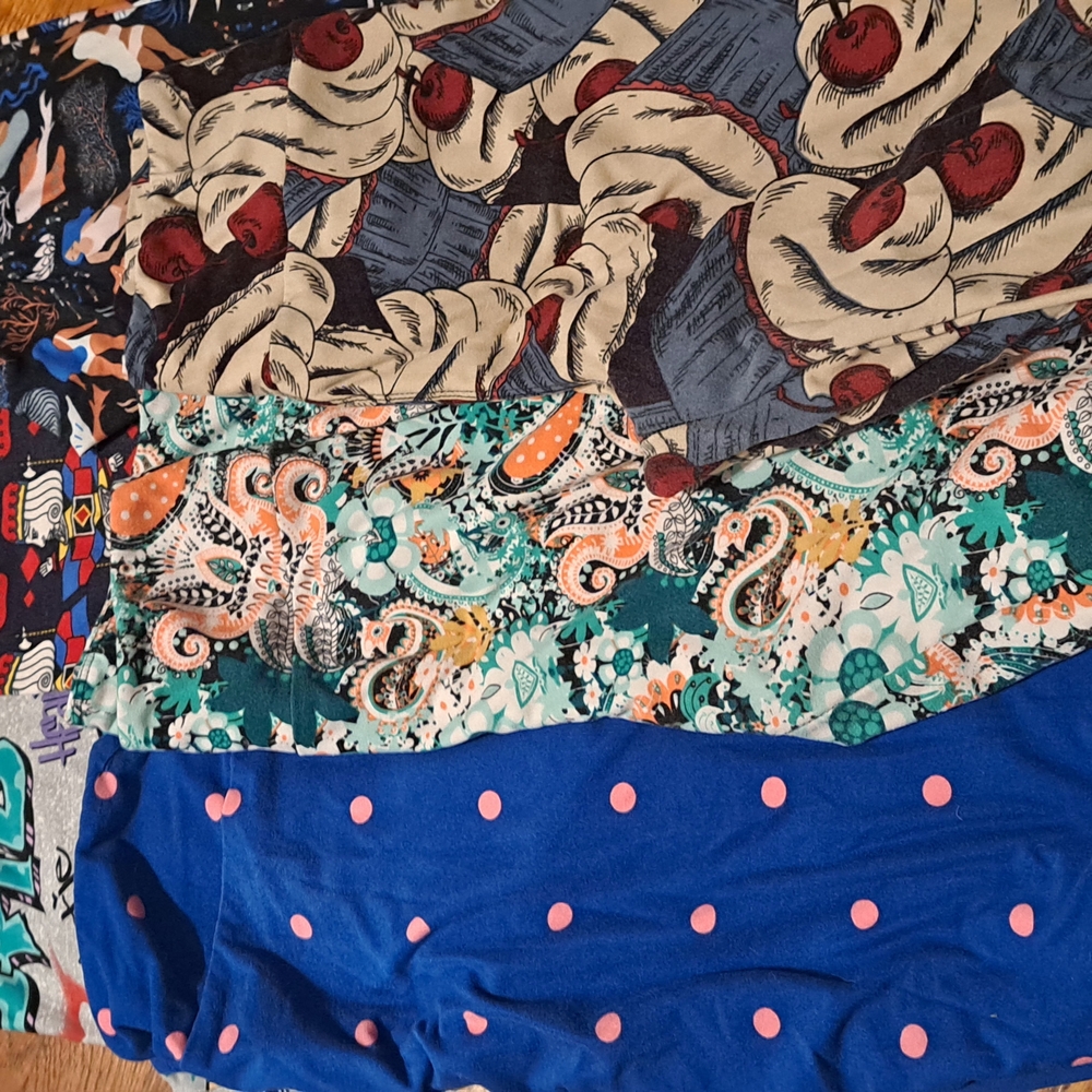 Blue and Pink Asymmetrical Skirt with Intricate Design